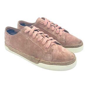 Vince Shoes Womens 6.5 Jadon Low Top Suede Espadrille Sneaker Blush Pink Preppy